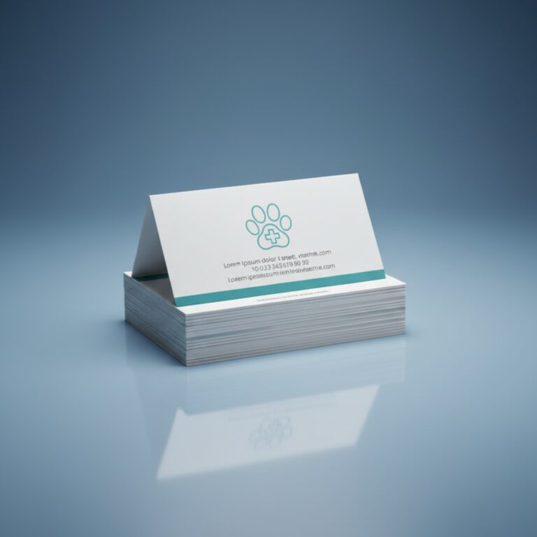 Ein Stapel Visitenkarten für Tierarzt